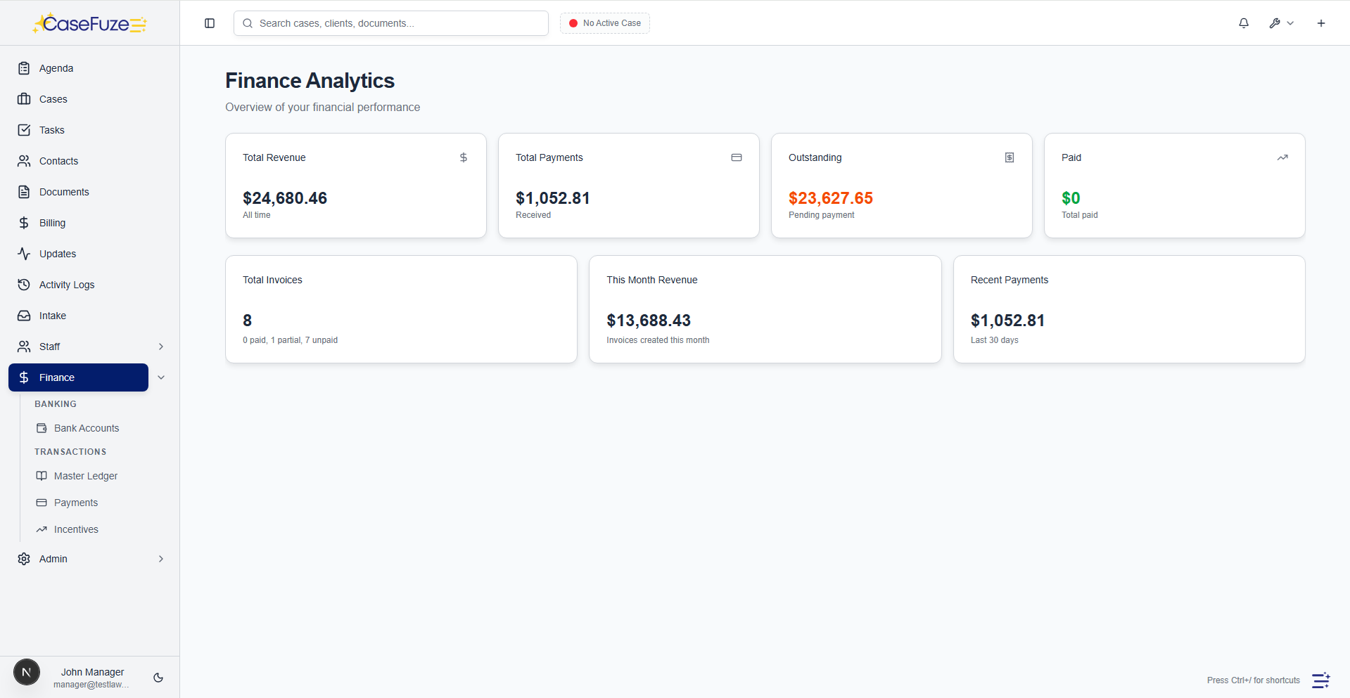 CaseFuze finance and trust accounting overview